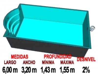 Piscina de fibra de vidrio A-61